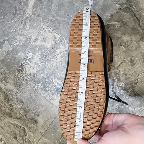 Vintage‎ 90s y2k Woodsman Brown Roughout Suede Leather Green Rubber Duck Boots 7 - Picture 9 of 9